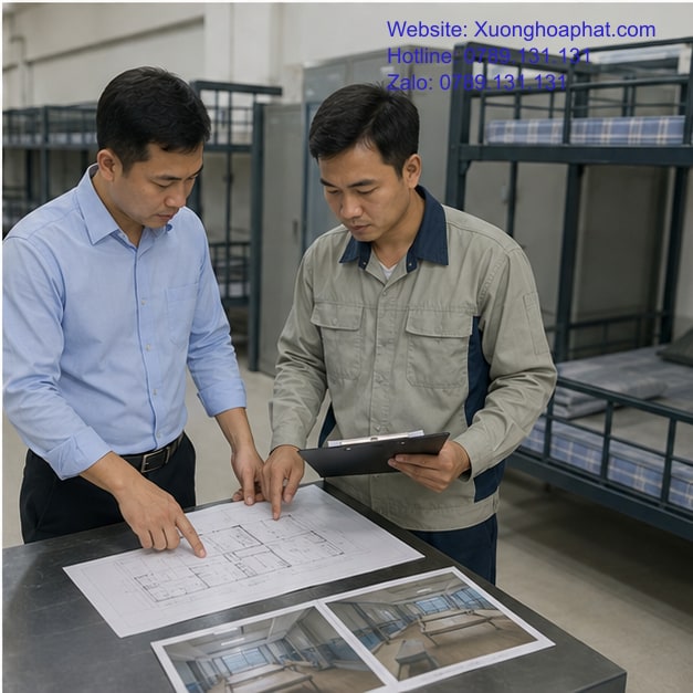 Giường Tầng Khu Lưu Trú Công Nhân: Cách Chọn 5 Ghi nhận vị trí giường tầng khu lưu trú công nhân khi bàn giao