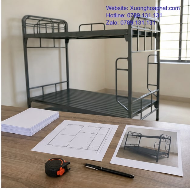 Thẻ phòng nghiệm thu giường tầng quân đội cho doanh trại