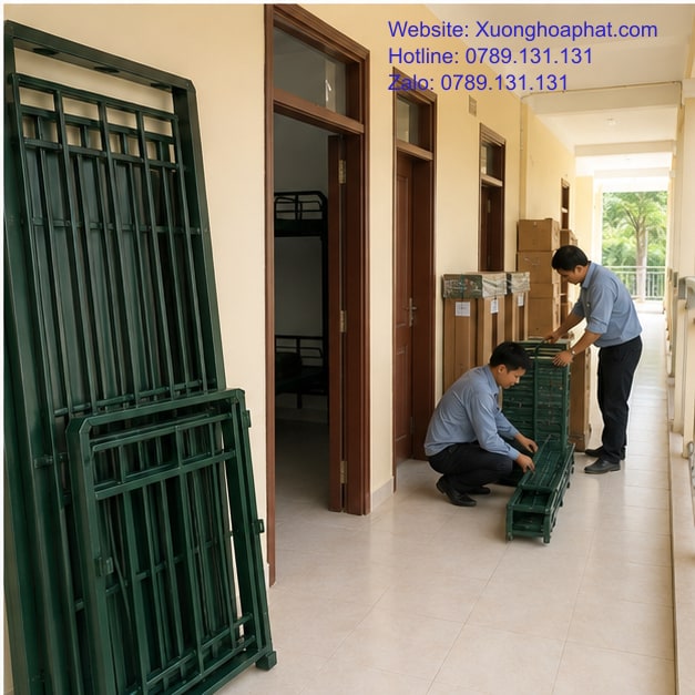 Cách Chọn Giường Tầng Quân Đội Cho Trường Nội Trú 5 Bộ phận giường tầng quân đội phân theo phòng nội trú