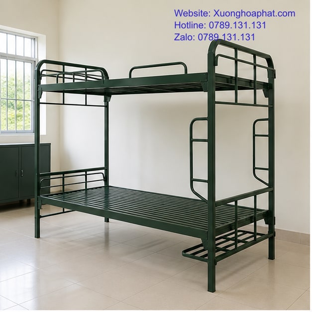 Cách Chọn Giường Tầng Quân Đội Khung Tròn 2 Giường tầng quân đội khung tròn trong phòng nội trú