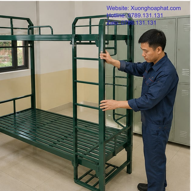 Cách Chọn Giường Tầng Quân Đội Khung Vuông 4 Kiểm tra thang giường tầng quân đội khung vuông