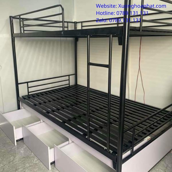 Mẫu Giường Sắt 2 Tầng 1m6