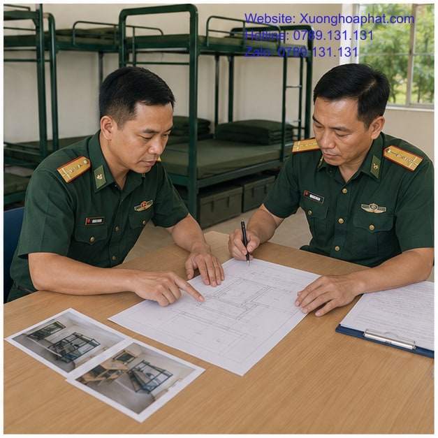 Giường Tầng Trung Tâm Huấn Luyện: Cách Bố Trí 5 Đối chiếu hồ sơ bố trí giường tầng trung tâm huấn luyện