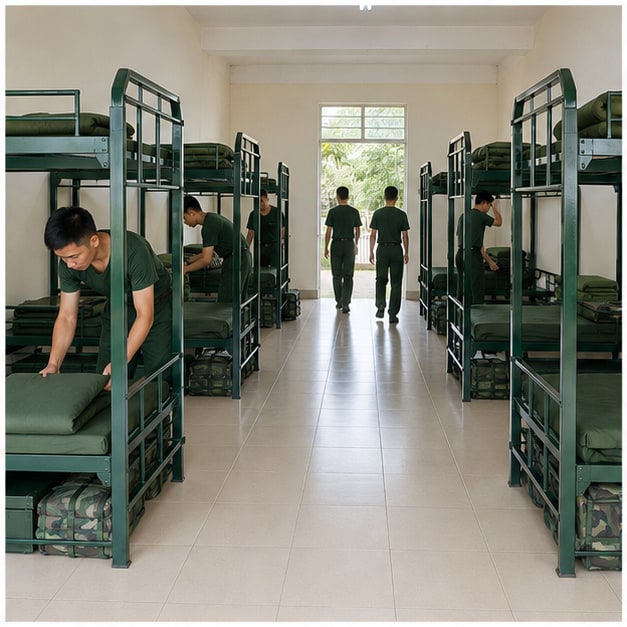 giường tầng trung tâm huấn luyện