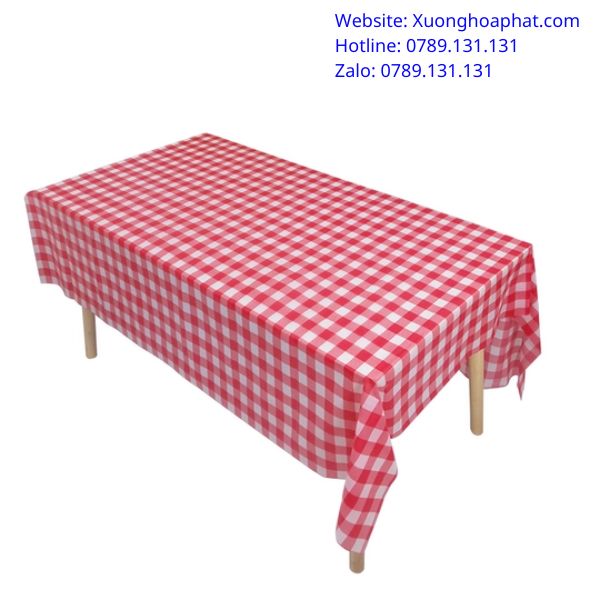 khăn trải bàn caro đỏ
