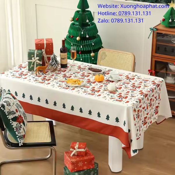 khăn trải bàn giáng sinh