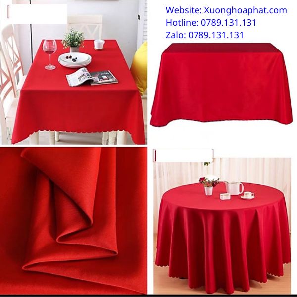 khăn trải bàn màu đỏ