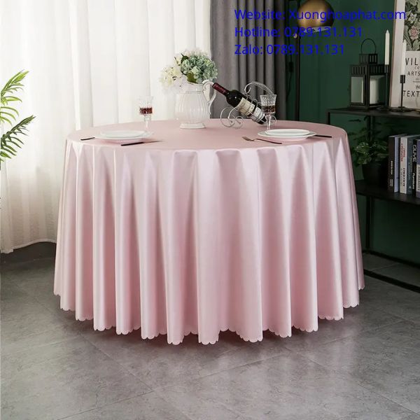 khăn trải bàn màu hồng