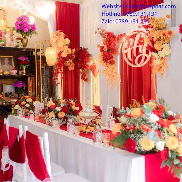 khăn trải bàn thờ gia tiên