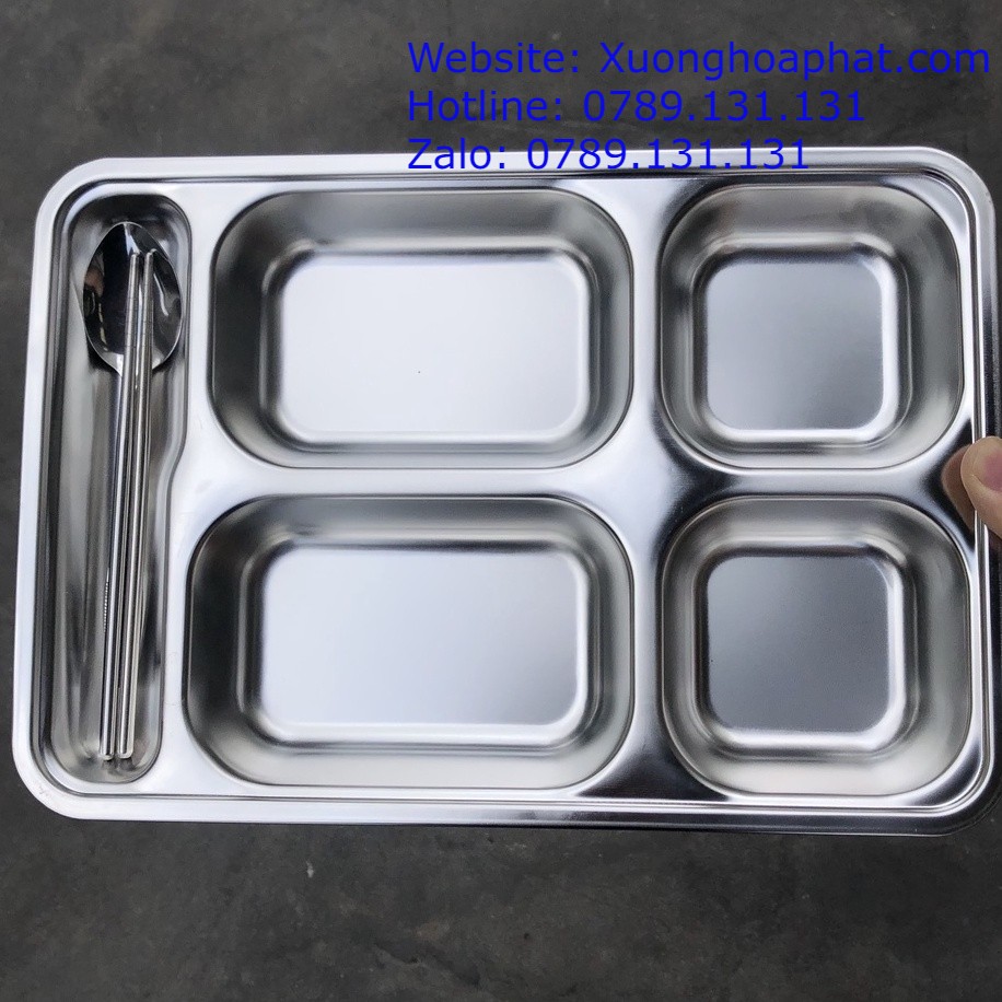 khay ăn cơm inox