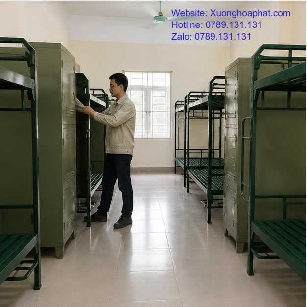 Kích Thước Giường Sắt Quân Đội Bao Nhiêu Là Phù Hợp? 4 Bố trí lối đi quanh giường sắt quân đội