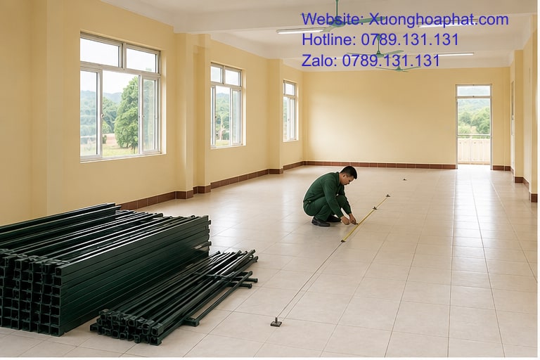 Cách Lắp Đặt Giường Sắt Quân Đội An Toàn 2 Chuẩn bị mặt bằng lắp đặt giường sắt quân đội