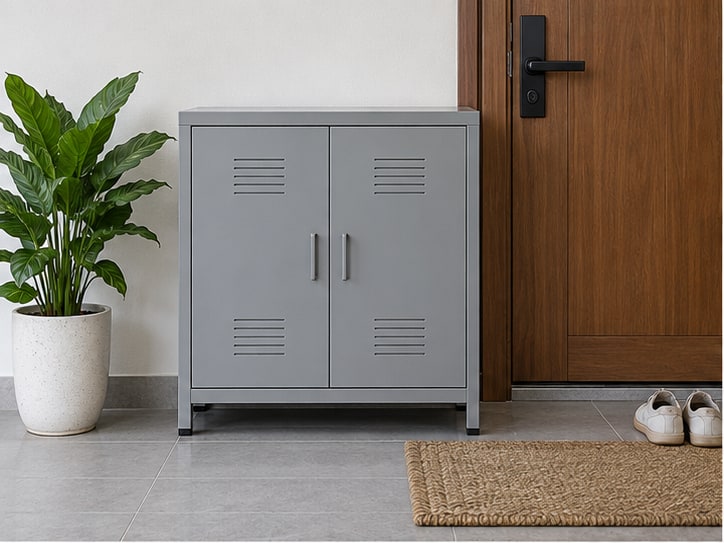 Mẫu Tủ Để Giày Sắt Đẹp: Phối Màu Và Nhịp Cánh Cho Sảnh 1 mẫu tủ để giày sắt đẹp