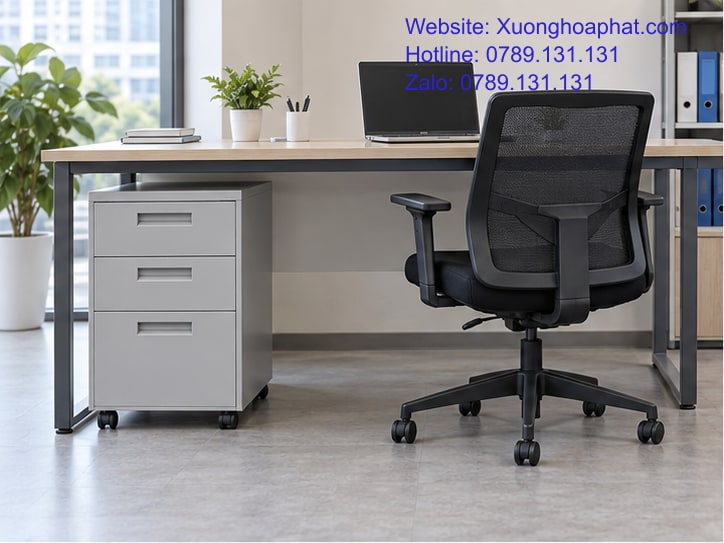 Mẫu Tủ Ngăn Kéo Sắt Bàn Làm Việc: Đặt Dưới Hay Cạnh Bàn? 2 Mẫu tủ ngăn kéo sắt bàn làm việc đặt dưới bàn