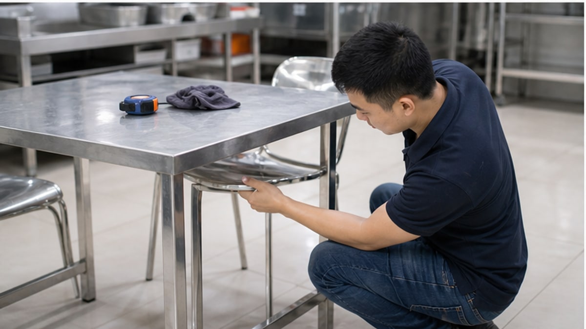 Kiểm tra bàn ghế inox cũ trước khi mua