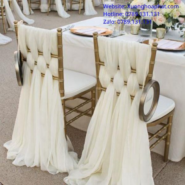 nơ cột ghế đám cưới