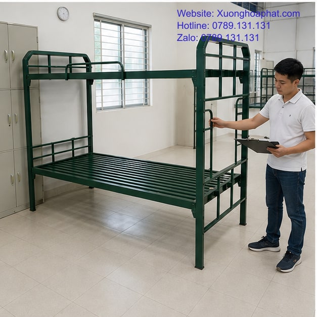 Phụ Kiện Đi Kèm Giường Sắt Quân Đội Gồm Những Gì? 4 Kiểm thao tác với phụ kiện giường tầng quân đội sau khi lắp