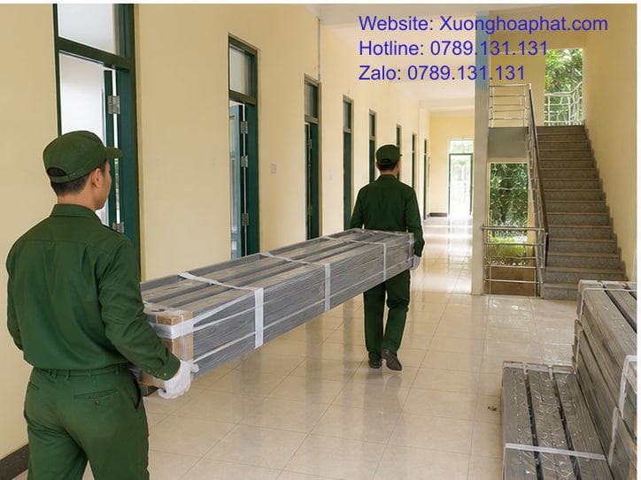 Quy Cách Đóng Gói Giường Sắt Quân Đội Khi Vận Chuyển 4 Di chuyển kiện giường sắt quân đội đến điểm tập kết