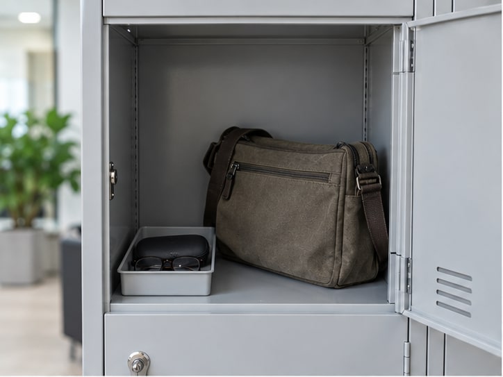 sắp xếp đồ trong tủ locker