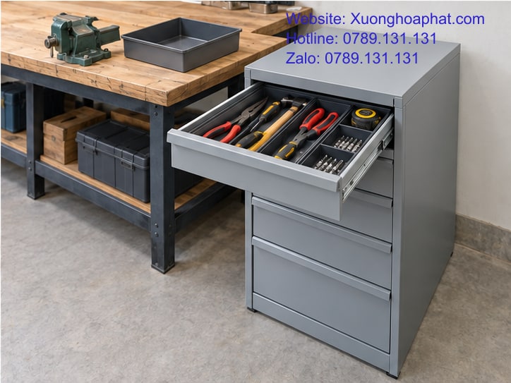 Sắp Xếp Đồ Trong Tủ Ngăn Kéo Để Lấy Dễ, Trả Đúng Chỗ 5 Kiểm tra vị trí lấy trả dụng cụ trong tủ ngăn kéo.