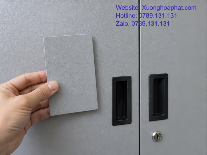 Đối chiếu mẫu sơn tĩnh điện với cánh tủ sắt