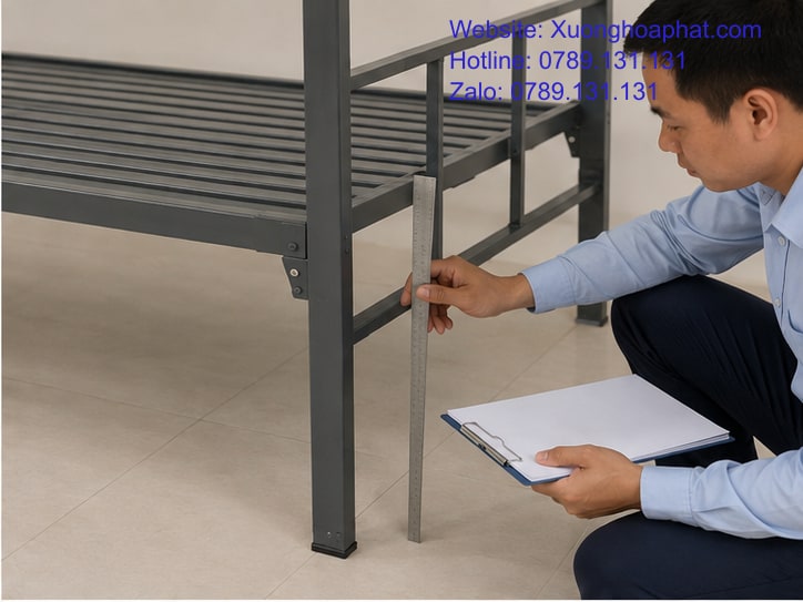 Tải Trọng Giường Sắt Quân Đội Phụ Thuộc Vào Yếu Tố Nào? 3 Kiểm tra liên kết khung giường sắt quân đội trước thử tải