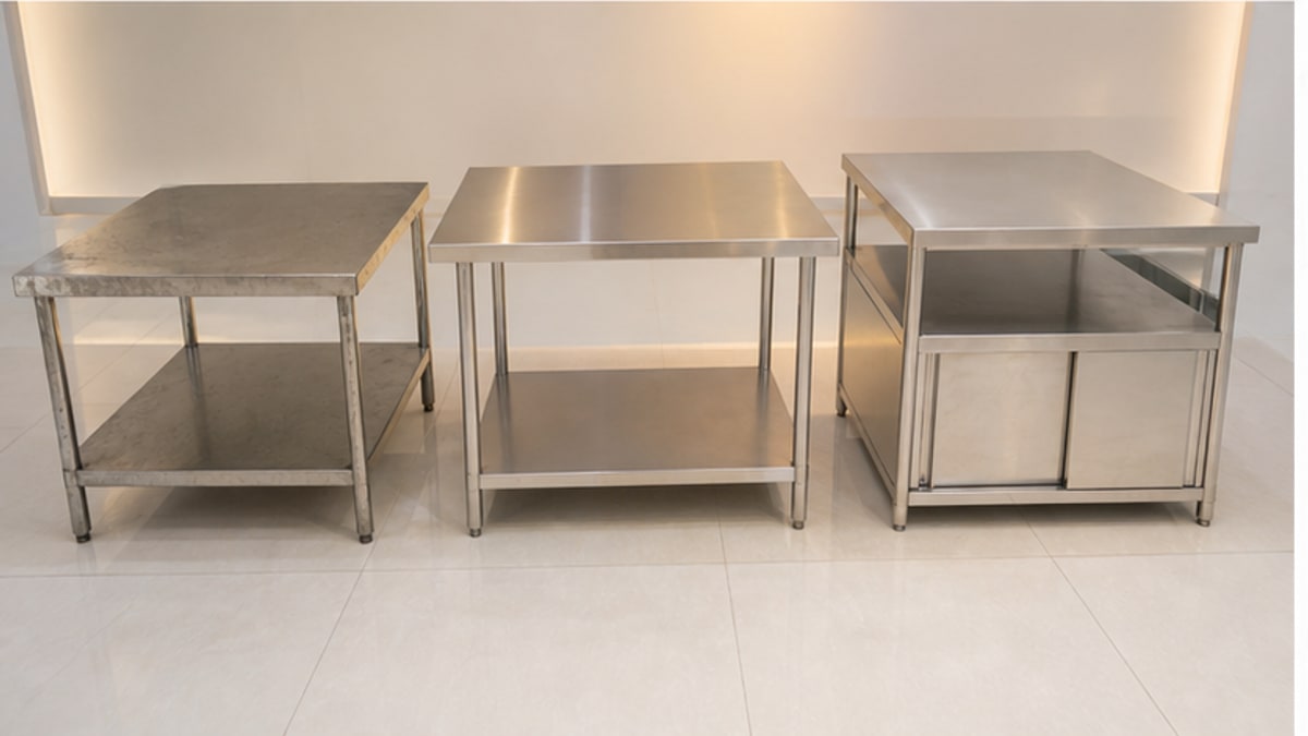 So sánh bàn inox cũ, bàn mới và bàn đặt theo yêu cầu