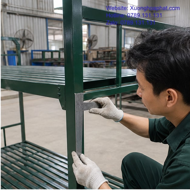 Kiểm tra khung theo tiêu chuẩn nghiệm thu giường sắt quân đội