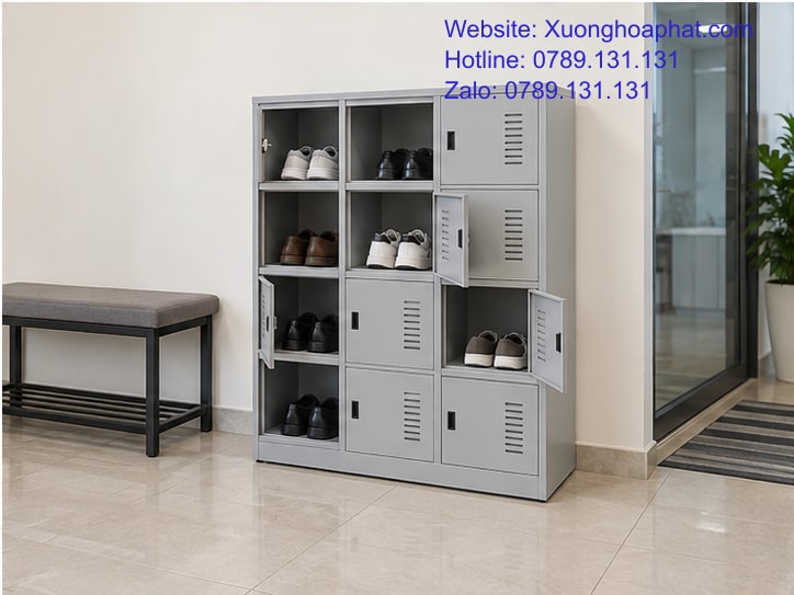 Tủ Để Giày Sắt Bao Nhiêu Ngăn Là Đủ Cho Người Dùng? 5 Tủ giày sắt có ngăn dự phòng cạnh ghế thay giày