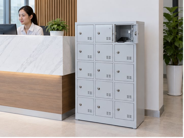tủ đựng điện thoại có sạc