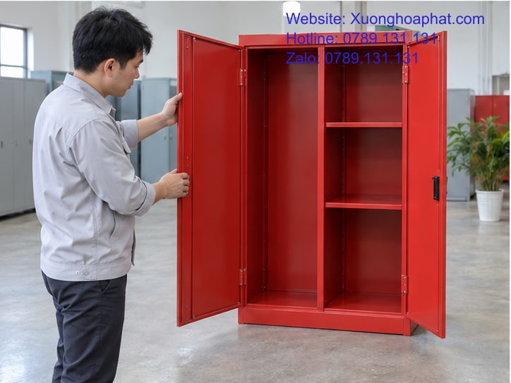 Tủ Đựng Dụng Cụ PCCC Mấy Khoang Là Vừa Danh Mục Đồ? 4 Người mua kiểm tra khoảng mở cánh tủ dụng cụ PCCC