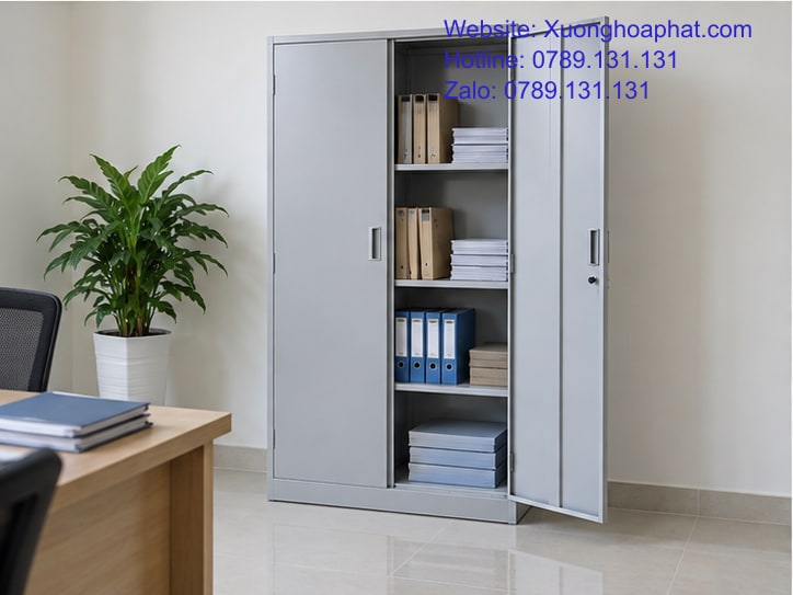 Tủ Hồ Sơ Chống Cháy: Bằng Chứng Nào Cần Có Trước Khi Mua? 4 Các bìa hồ sơ xếp theo nhóm trong tủ mở cửa