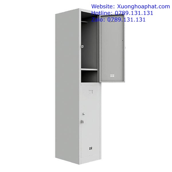 Tủ locker với thiết kế màu xám sang trọng