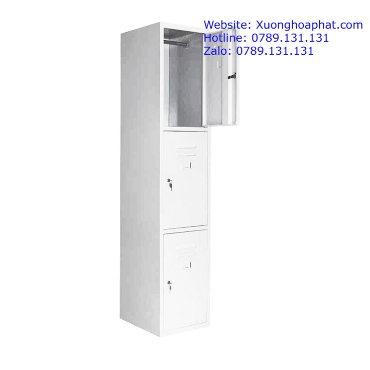 Thiết kế tủ locker màu trắng
