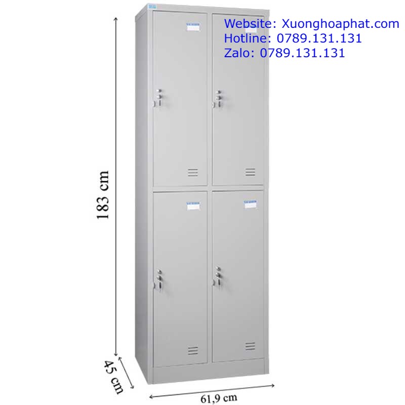 Tủ locker 4 ngăn 2 khoang TL4N2K