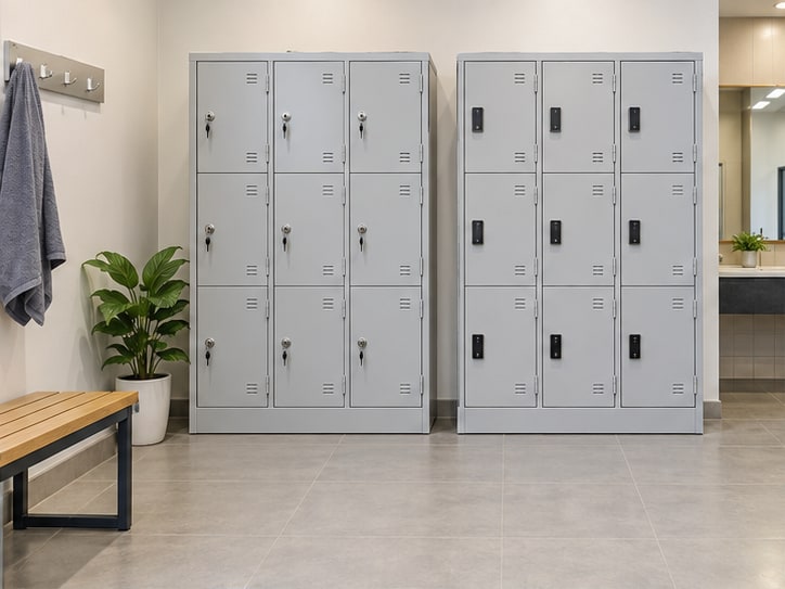 tủ locker khóa cơ hay khóa điện tử