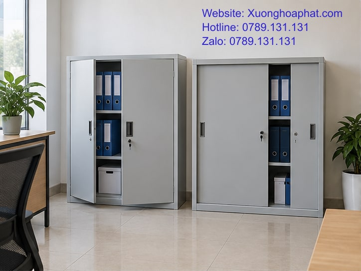 Tủ Sắt Cánh Mở Hay Cánh Lùa: So Theo Thao Tác Lấy Hồ Sơ 2 So sánh tủ sắt cánh mở hay cánh lùa trong văn phòng