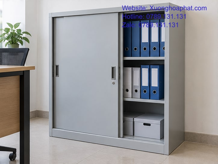 Tủ Sắt Cánh Mở Hay Cánh Lùa: So Theo Thao Tác Lấy Hồ Sơ 4 Tủ sắt cánh lùa mở một bên để lấy hồ sơ
