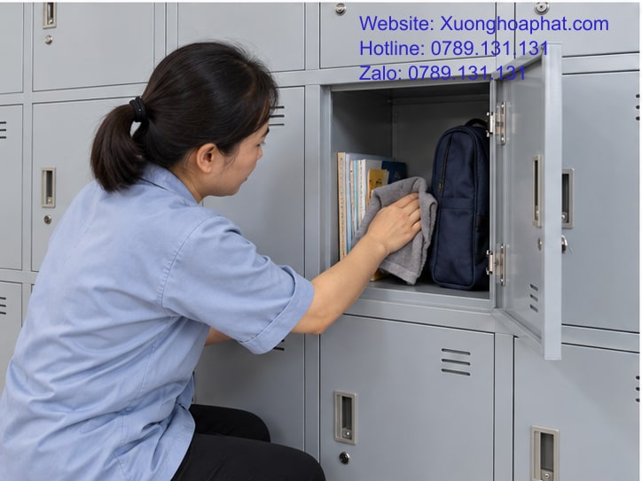 Tủ Sắt Học Sinh Chống Gỉ Bền Bao Lâu? Xét Điều Kiện Dùng 4 Lau khô khoang tủ sắt học sinh bằng khăn mềm
