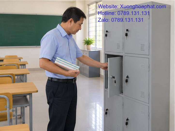 Tủ Sắt Học Sinh Khóa Số Hay Khóa Chìa: Xét Theo Lượt Dùng 4 Người phụ trách thử mở ngăn tủ sắt học sinh để lấy sách