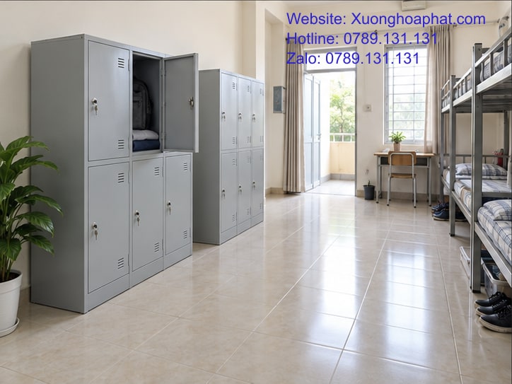 Tủ Sắt Ký Túc Xá Mấy Ngăn Cho Phòng Ở Của Sinh Viên? 4 Bố trí cụm tủ sắt ký túc xá cạnh lối đi thoáng