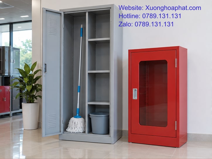 Tủ Sắt Vệ Sinh PCCC: Làm Rõ Công Dụng Trước Khi Đặt 2 Minh họa phân biệt tủ sắt vệ sinh PCCC theo đồ chứa.