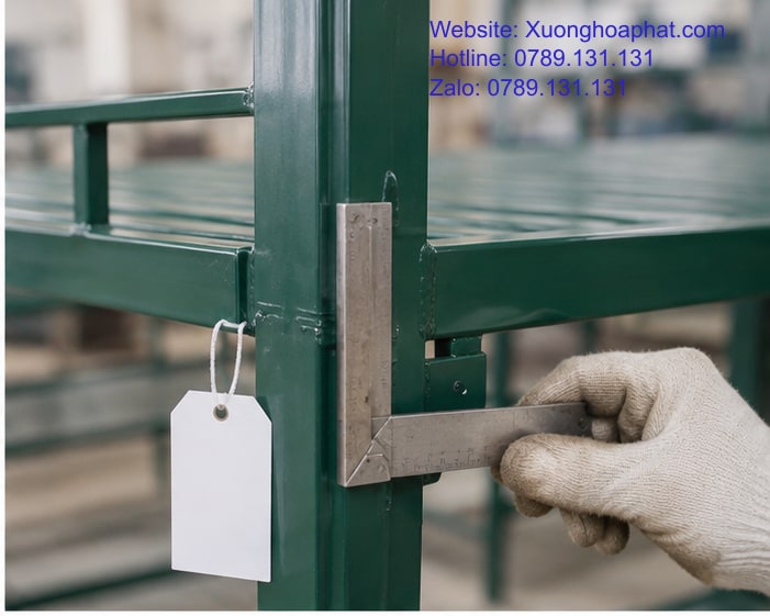 Kiểm tra mối nối khung giường sắt quân đội tại xưởng