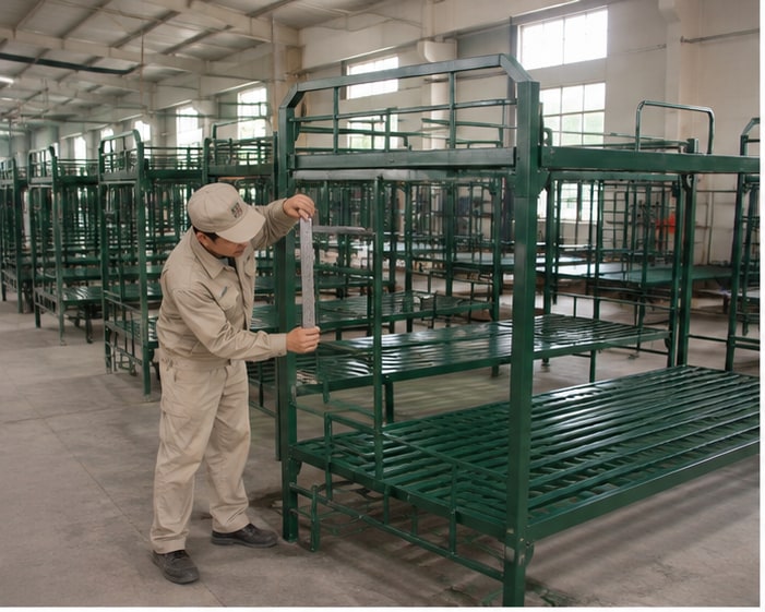 xưởng sản xuất giường sắt quân đội